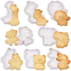 4 Pcs/Set Animal Plastic Biscuit Mold DIY Kitchen Cake Decorating Tools Cookie Cutter Stamp Fondant Embosser Die