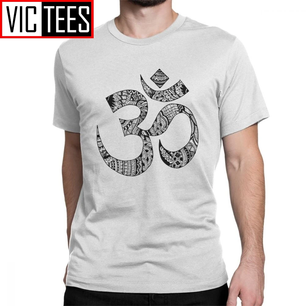 Om T-Shirt Shiva Vintage T Shirt for Men Short Sleeves Tops Grey Tees Cotton Round Collar T-Shirts for Men