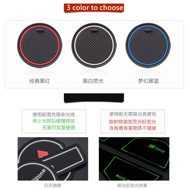 Anti-Slip Gate Slot Mat Rubber Coaster for Toyota RAV4 2016 2017 2018 Facelift XA40 RAV 4 Hybrid Accessories Car Sticker Styling