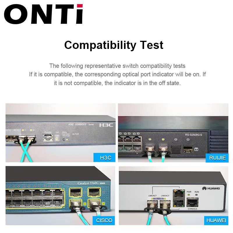 Imagem -04 - Cabo Ótico Ativo de Onti 10g Sfp Mais Aoc10gbase Cabo Sfp 2300m para Cisco Huawei Mikrotik hp Intel Dell... Etc Interruptor