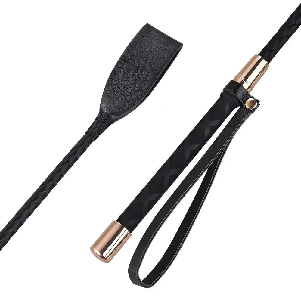 21 Inch Horse Supply Riding Crop Jump Bat and PU Leather Short Black Red Riding Whip for Horse Teaching Training Projetc