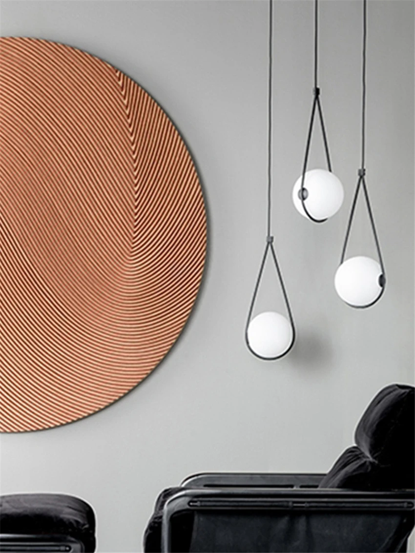 الشمال قطرة الماء الحديد قلادة أضواء غرفة نوم السرير مطعم مصباح بار الشاي متجر نافذة كرة زجاجية مصابيح تعليق للزينة تركيبات #2