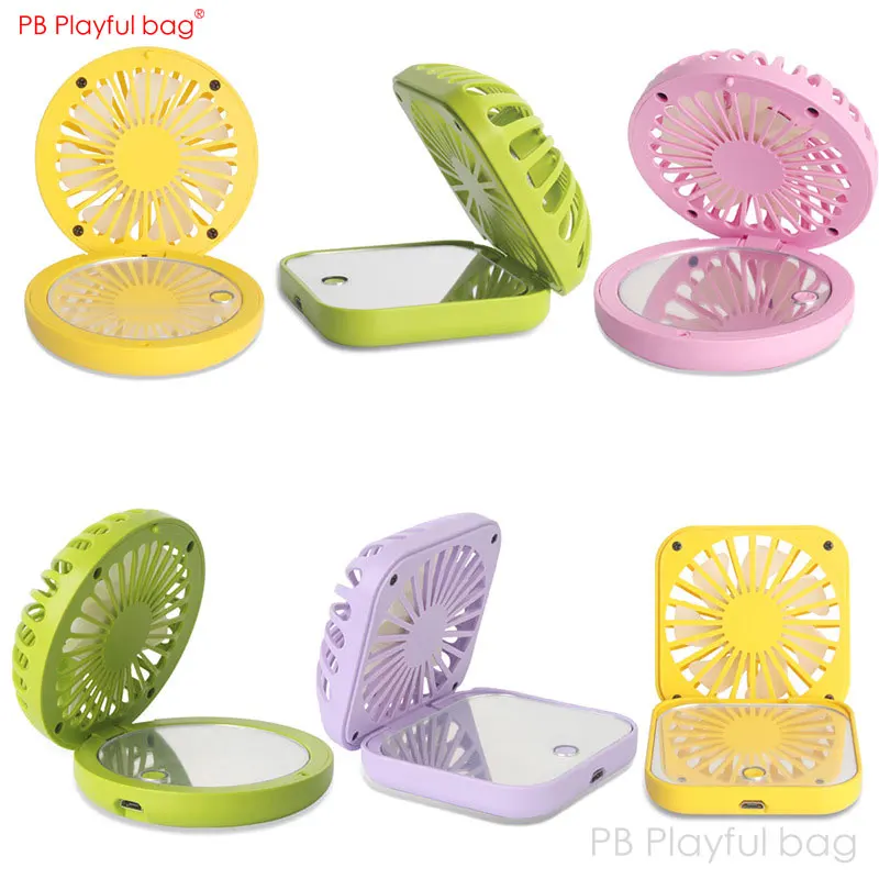 Mini ventilateur de maquillage Portable, sac ludique, USB, miroir de maquillage pour l'extérieur, jouets créatifs, AB41