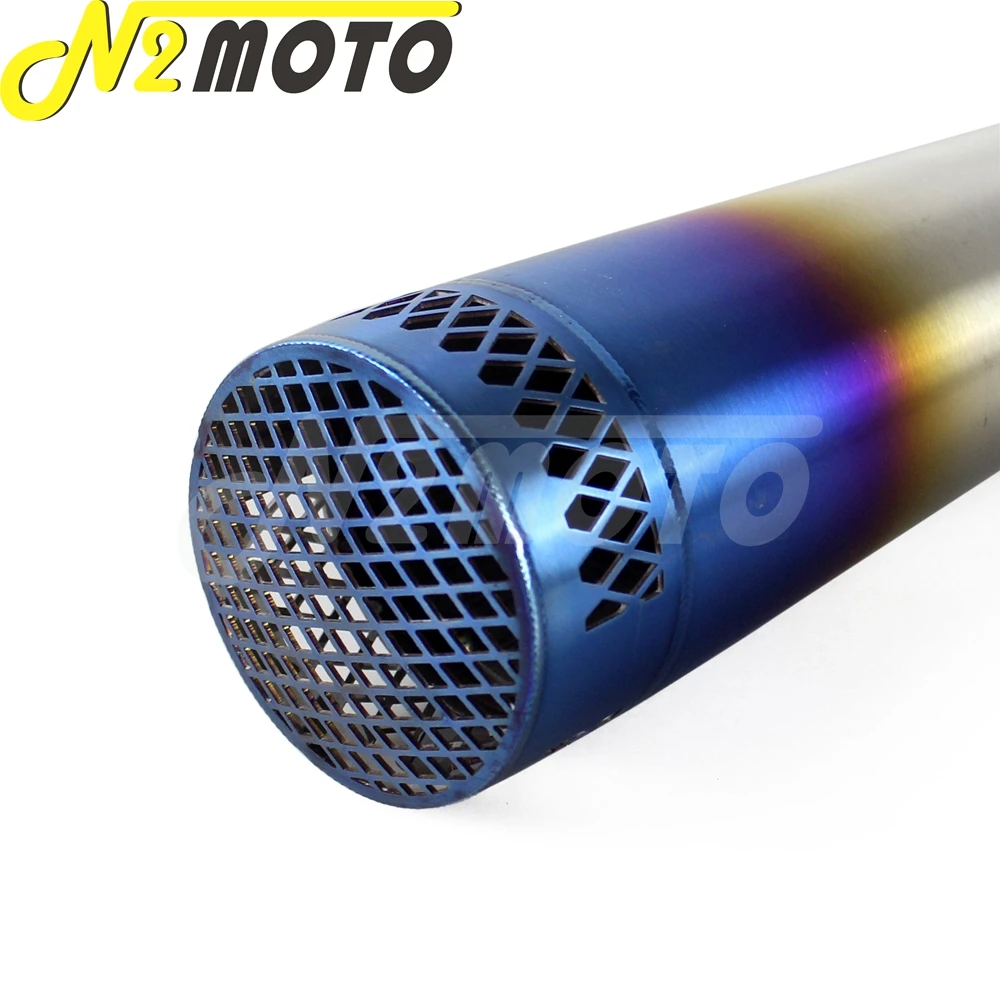 38mm-51mm Stainless Steel Half-blue Motorcycle Exhaust Muffler Pipe For Ducati Honda Yamaha Suzuki Kawasaki CBR600RR CBR100RR