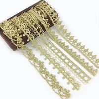 zsbszc 16 Yards Neue Goldspitze, neueste hochwertige Spitze, Cheongsam-Kleidung, Saum, Vorhang, Spitzenstoff, DIY-Zubehör JB122 JB127 – Detail 3