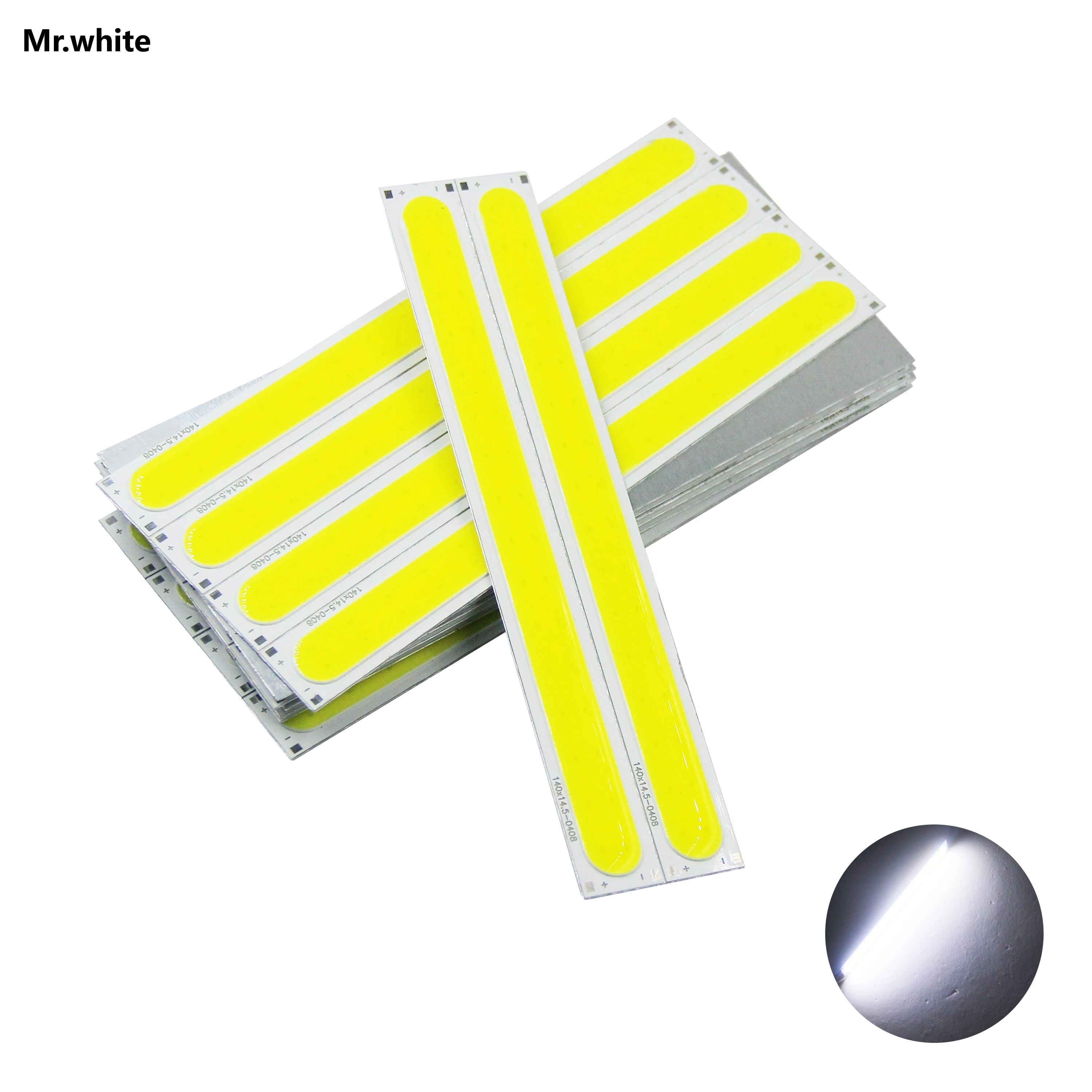 manufacturer 140mm 14.5mm LED COB Strip 6W 12V DC cold White COB LED source for DIY Bicycle work lamp light