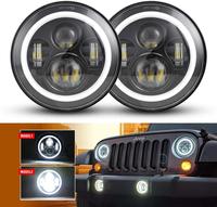 For Nissan Patrol Y60 Hummer H1&H2 Lada 4X4 7inch LED Headlight DRL For Jeep Wrangler TJ JK LJ CJ 7inch for Land Rover Defender