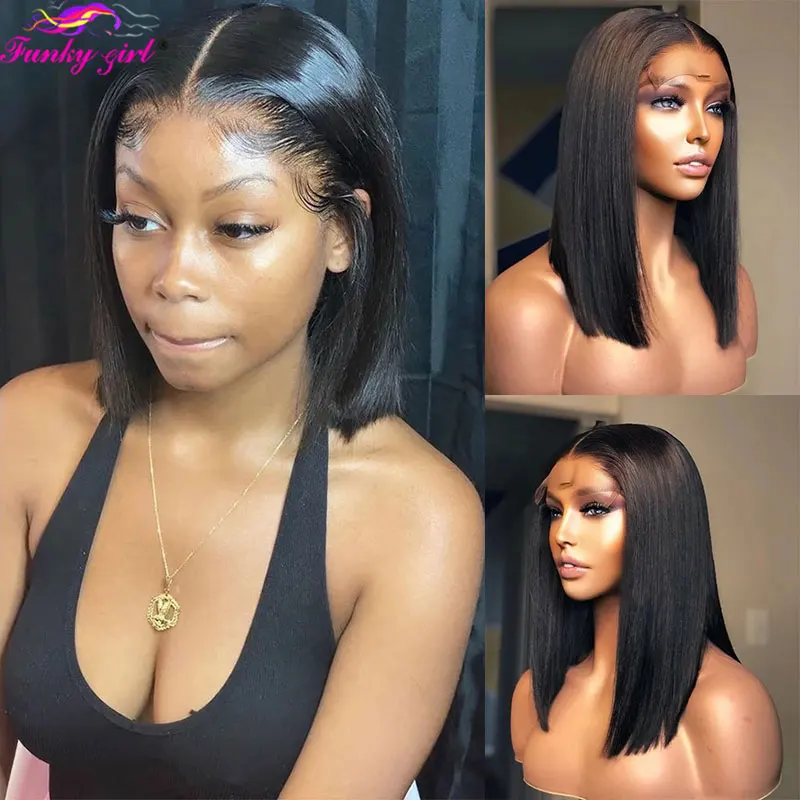 

Short Bob Wig Straight Lace Front Human Hair Wig 13x1 T Part Lace Wigs Transparent Lace Front Wigs For Women Brazilian Remy Hair