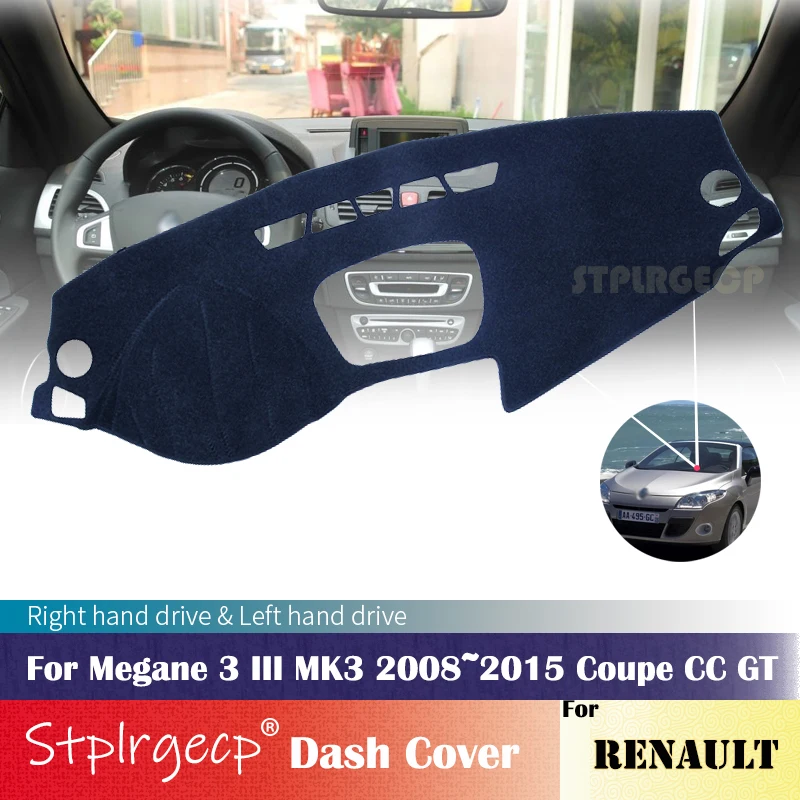 สำหรับRenault Megane 3 III MK3 2008 ~ 2015 Coupe CC GT Anti-Slipป้องกันPadอุปกรณ์เสริมSunshadeพรม
