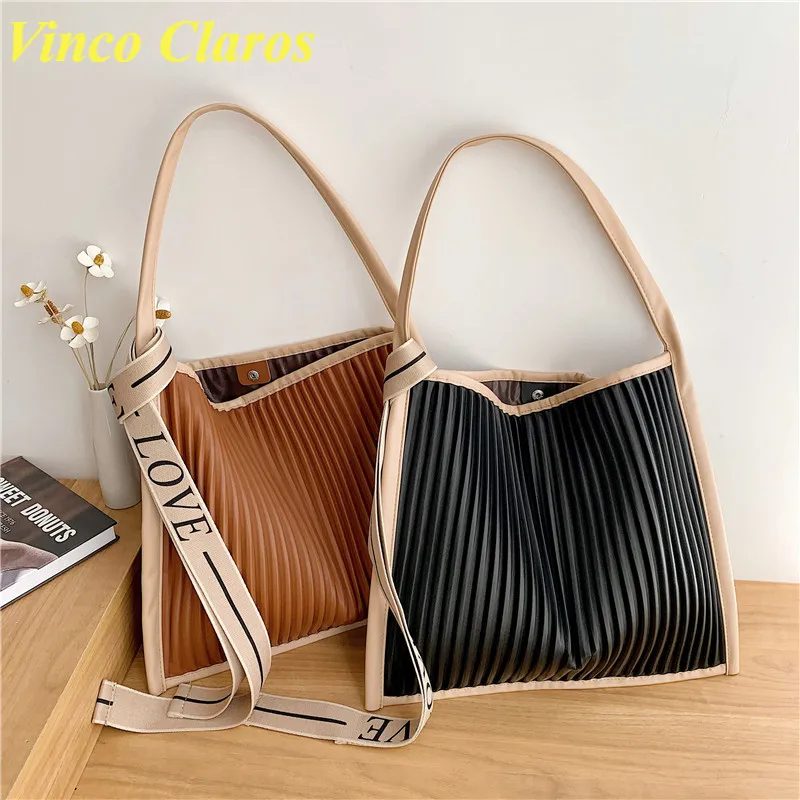 Fashion Pleated Handbags Women Shoulder Bags Bolso Brand Designer Big Bags Large Sac A Main New Square Purses Luxury Hand Bags