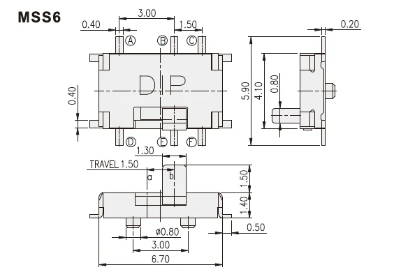 Original New 100% dial switch MSS6-Q-T/R SMD sliding switch 10pin 2gear