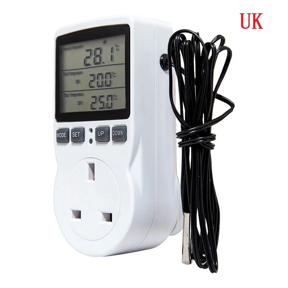 Imagem -05 - Controlador de Temperatura Digital Sensor Termostato sem Fio Multifuncional Tomada com Temporizador ue Eua Reino Unido au fr Plug