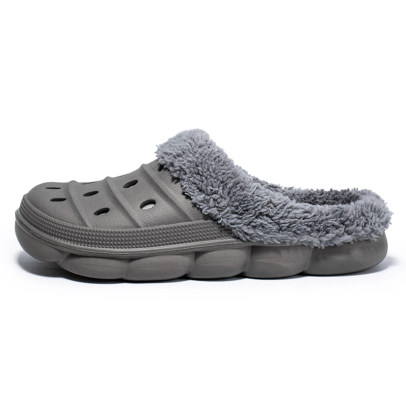 2021 Men and Women Winter Slippers Fur Slippers Warm Fuzzy Plush Garden Clogs Mules Slippers Home Indoor Couple Slippers