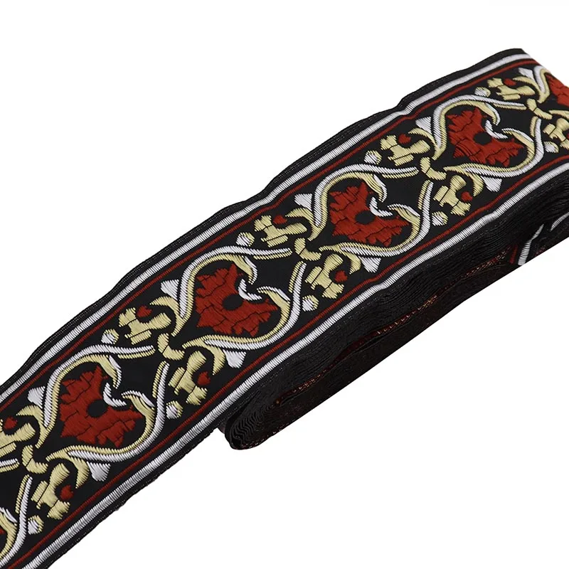 7 Yards 5cm fiori motivo geometrico Vintage etnico ricamo nastri di pizzo rifiniture in pizzo vestiti per tende fai da te tessuto per cucire nastro