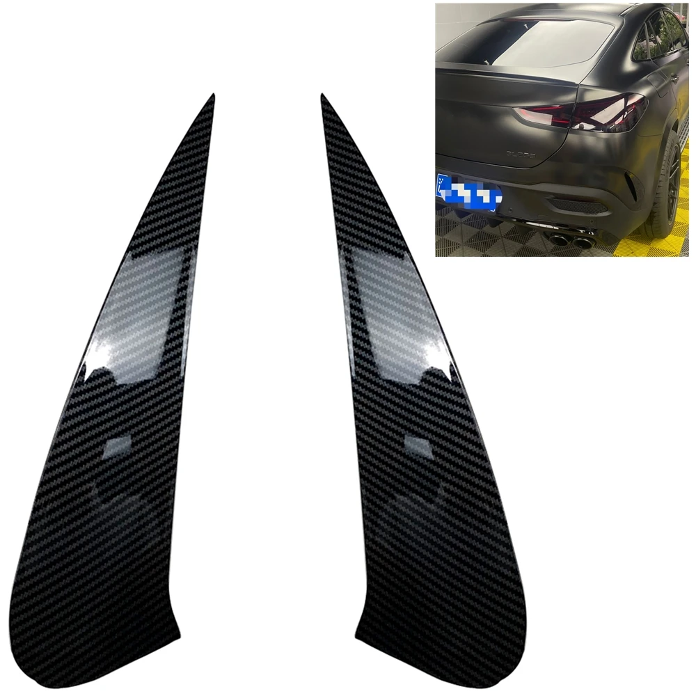 

For Mercedes Benz GLE Coupe C167 2020-2023 GLE350 Carbon Fiber Look/Gloss Black Rear Bumper Side Spoiler Air Vent Trim Canards