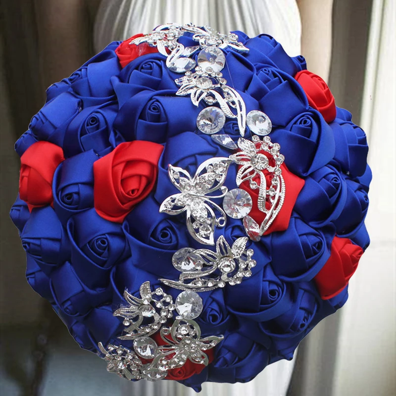 

Hot Selling 1pc/lot Royal and Red Silk Rose Wedding Flowers for wedding decoration