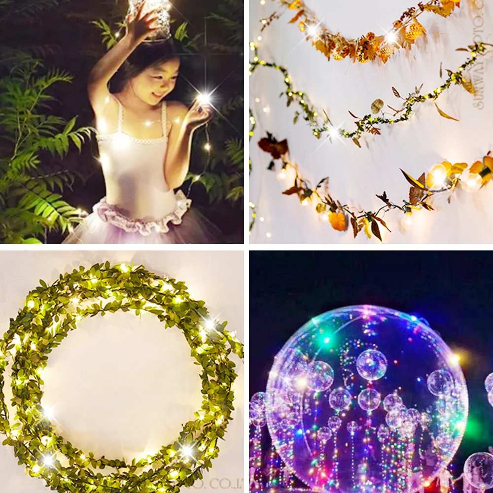 LED String Lights Copper Wire Fairy Light Battery Powered Garland Holiday Bedroom Home Wedding Christmas Decoration