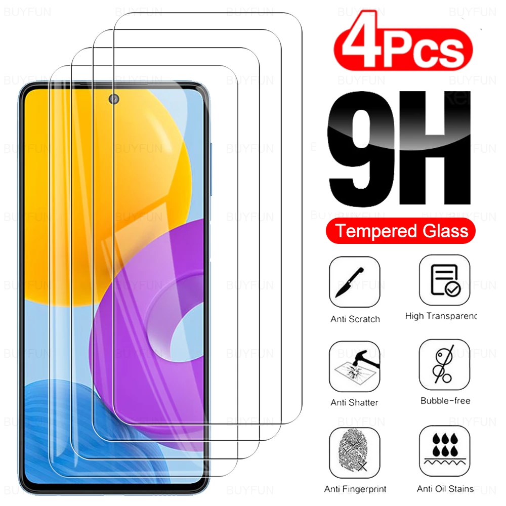 4PCS 9H Tempered Glass For Samsung Galaxy M52 5G 6.7" Screen Protector For Samsung M52 5G Samsun M52 M 52 Protective Film Cover