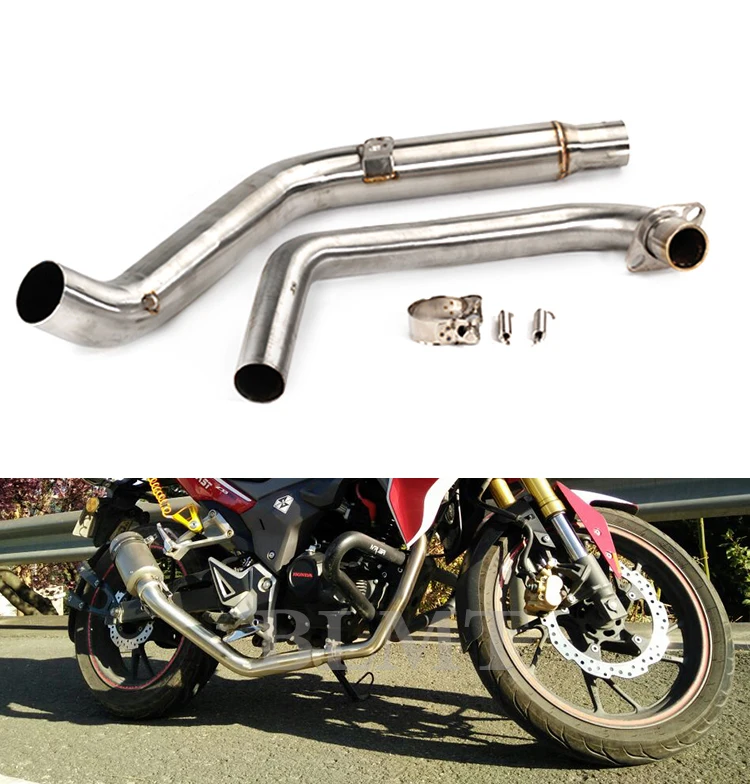 For Honda CB190 CB190R CBF190X CBF190 Motorcycle Exhaust Muffler Link Pipe 51mm Honda cb190 Exhaust Headers Front Pipe