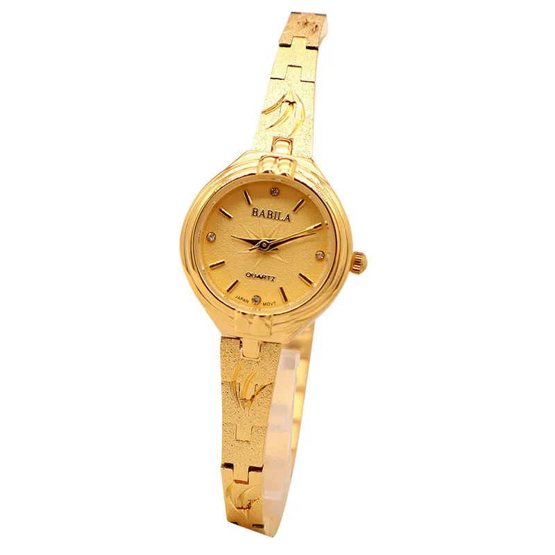 Gold Placer Vintage Ladies Gold Watch Vintage Waterproof Watch Exquisite INS Style Japanese Movement Gold Watch