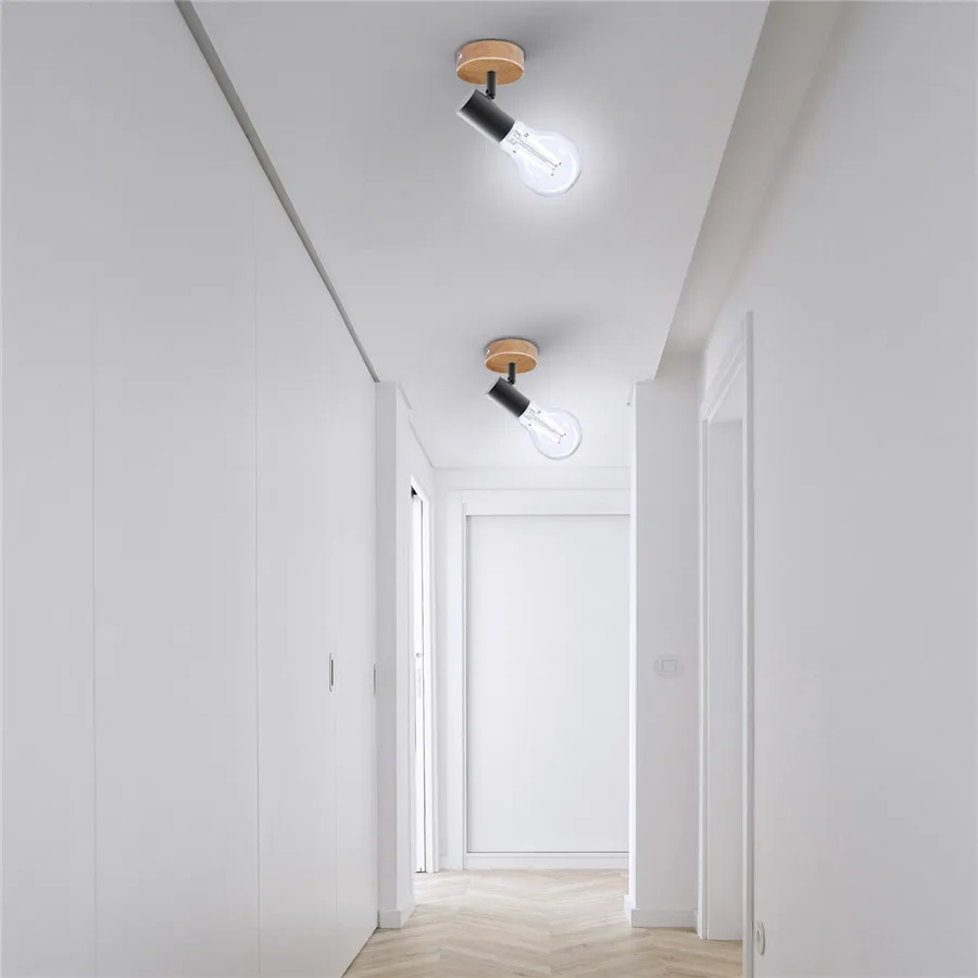 Plafoniera moderna E27 lampada da soffitto a LED in ferro faretto applique da parete orientabile per illuminazione soggiorno ristorante negozio