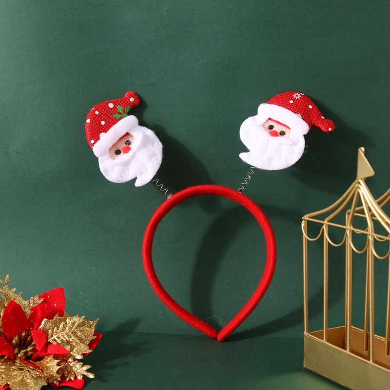 Christmas Headband Spring Antlers Cute Xmas Decorations Noel Headband Clasp Headwear Happy New Year Accessories For Kids Adult