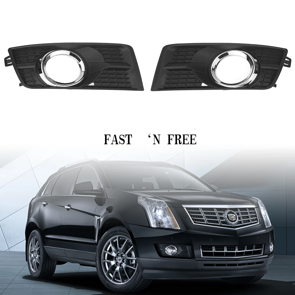 

For Cadillac SRX 2010-2016 Car Front Bumper Fog Lamp Light Frame Cover Black Foglight Bulb Case Shell Foglamp Bezel Strip Cap