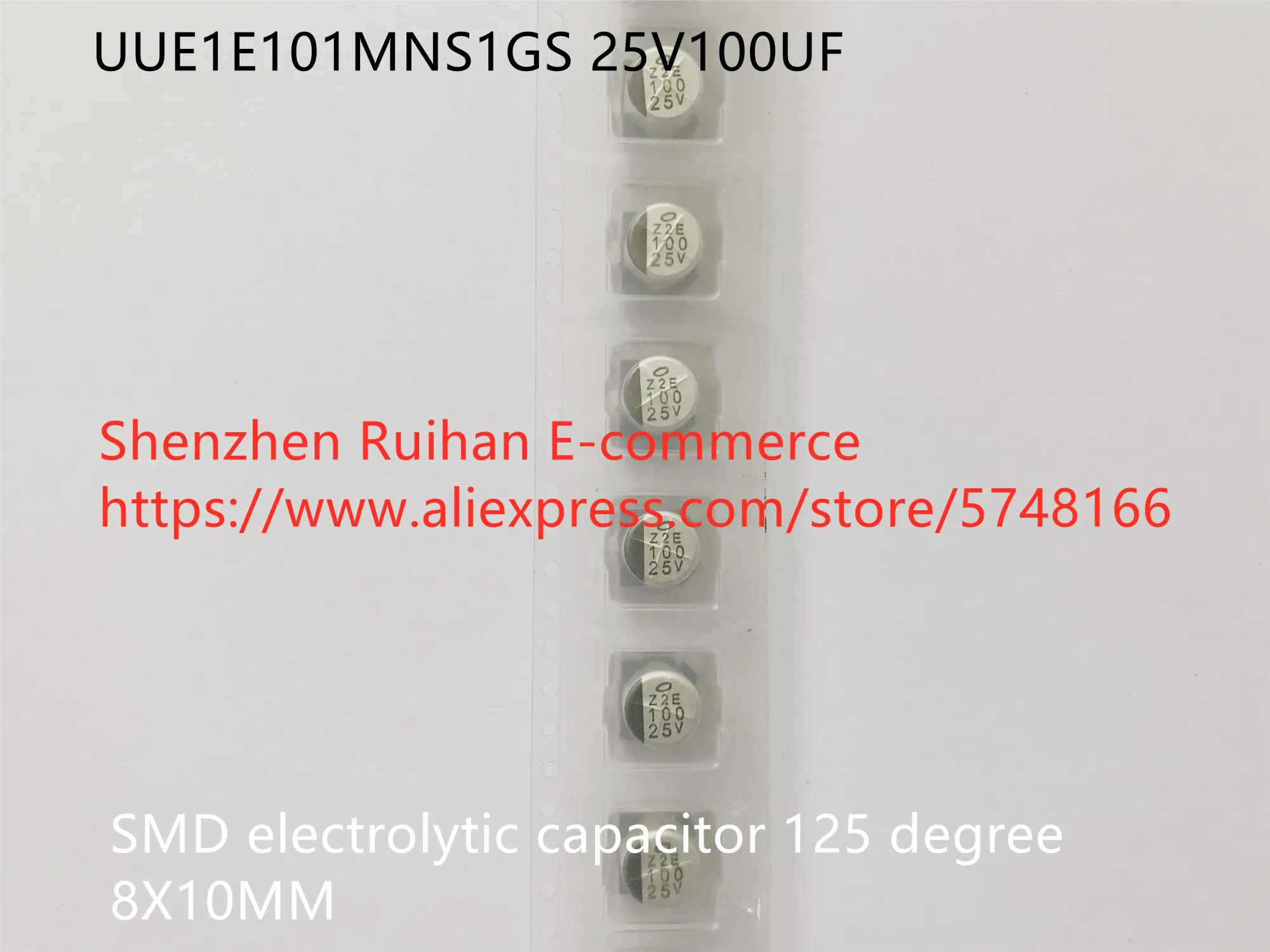 Original new 100% UUE1E101MNS1GS 25V100UF 8X10MM 125-degree SMD electrolytic capacitor (Inductor)
