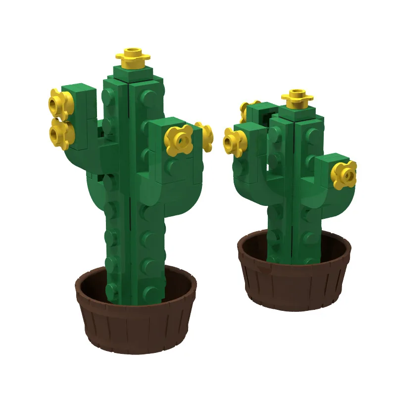 City MOC Street View Building Blocks Plant Cactus Accessories Kids Scene Toy Education DIY Comoatible Assemble Block Toys Gift