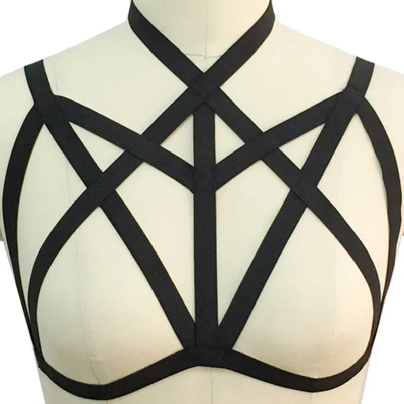 

Sexy Lingerie Body Harness Bra for Women Soft Hollow Out Tops Caged Bra Bondage Harness Plus Size Festival Punk Goth Rave