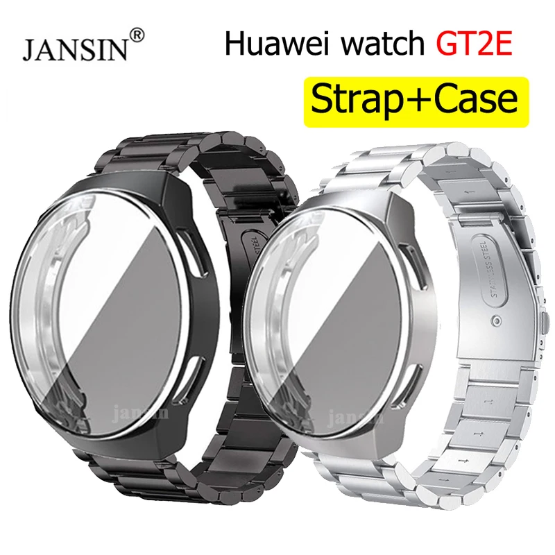 Case+Metal Strap For Huawei Watch GT 2e Case Protector Wrist Strap Band For Huawei Watch GT2e Stainless Steel Bracelet Accessory