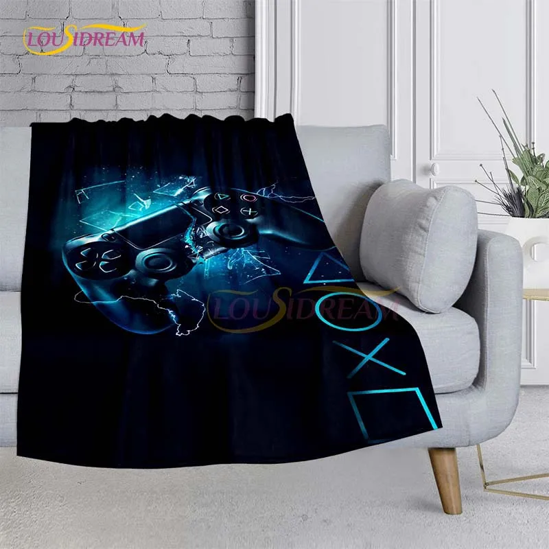 Black Gamepad Blanket PlayStation 5 Gaming Blankets for Beds Sofas Soft  Warm Bed Sheet Bedding Queen Size Gamer Room Decor