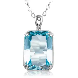 Szjinao Real 925 Sterling Silver Aquamarine Pendant For Women Gemstone Necklace Pendants Viking Handmade Undefined Fine Jewelry