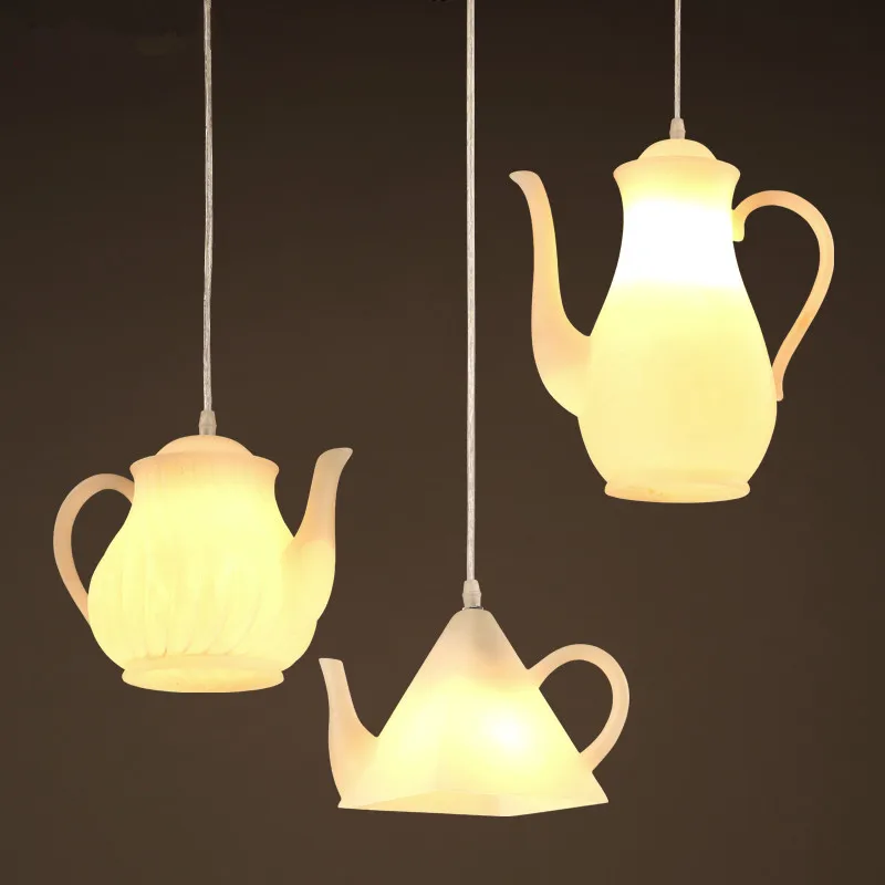 

Northern Europe Simple Pendant Lamp Creative Teapot Suspension Luminaire Personality Bar Pendant Lights Restaurant Art Deco Ligh