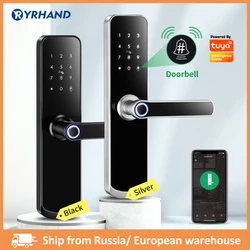 New X6 Waterproof Tuya smartlife Security Fingerprint Wifi Smart Door Lock With Door Bell For Home Apartment Hotel