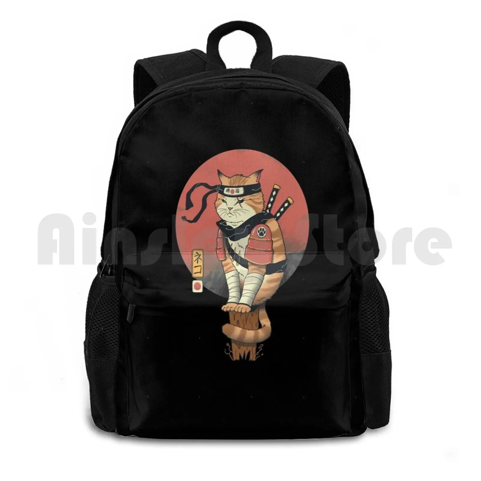 

Shinobi Cat Outdoor Hiking Backpack Waterproof Camping Travel Cat Cats Anime Shinobi Kitty Cat Japanese Art Ukiyo E Woodblock