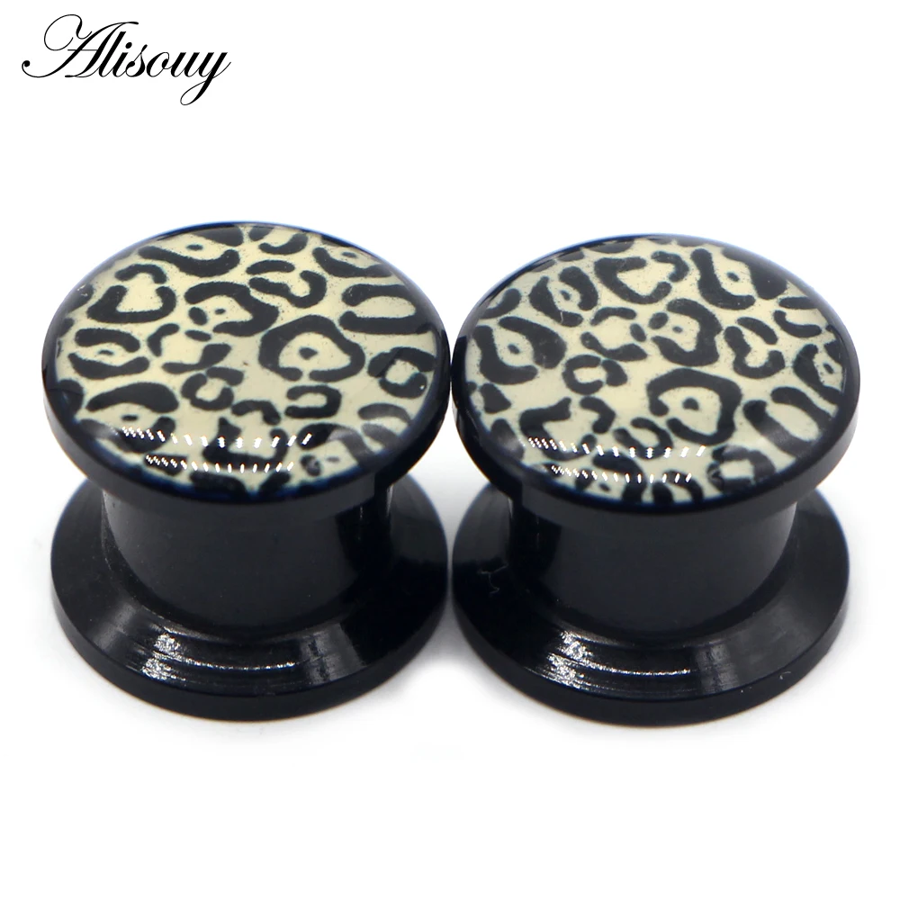 Alisouy 2pcs Acrylic Screw Ear Plugs and Tunnel Flesh Earrings Gauges Piercing Ear Tunnels Expander Stretcher Plug 2.5-10mm