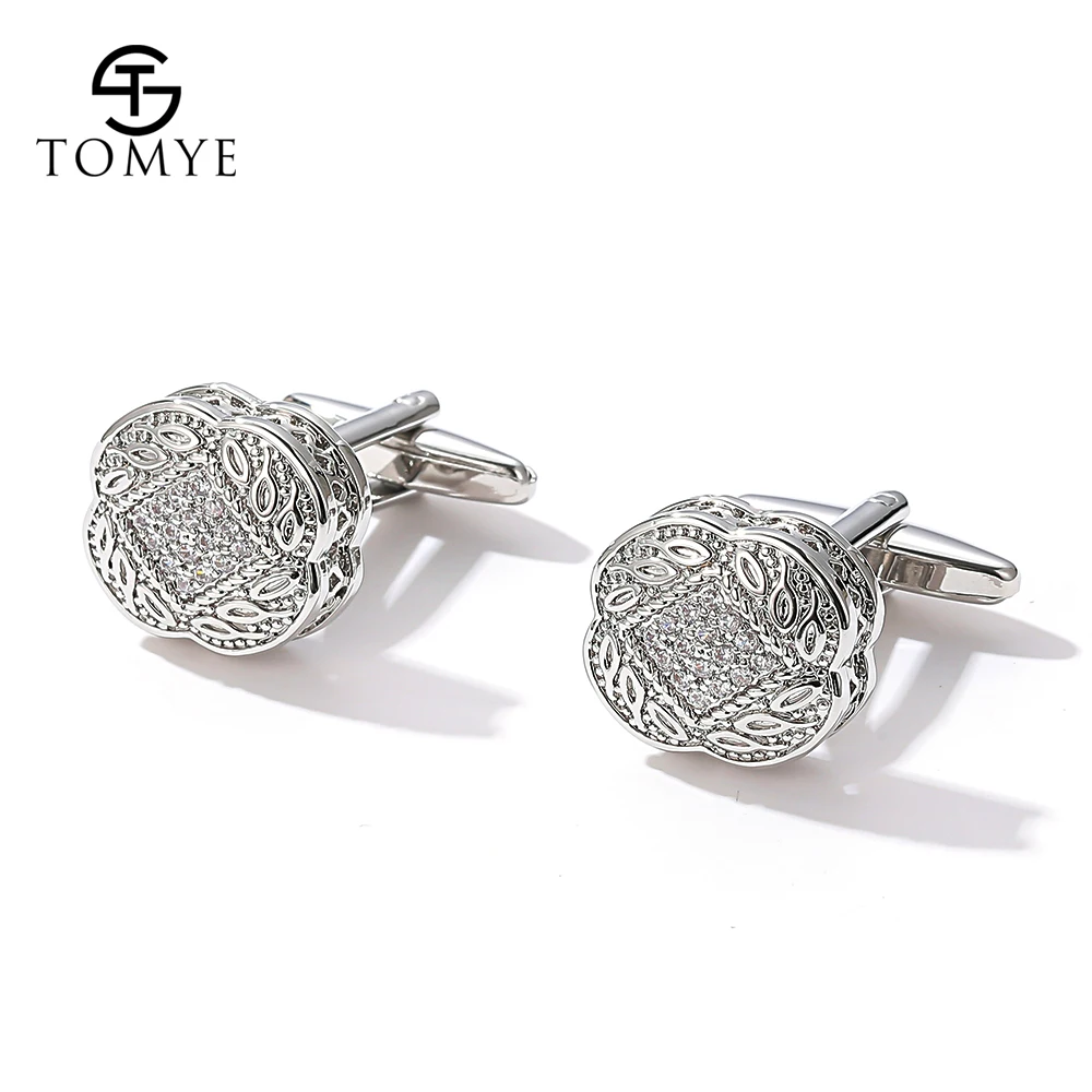 Cufflinks Mens TOMYE XK20S007 High Quality Luxury Zircon 3 Colors Optional Texudo Shirt Formal Business Cuff Links Wedding Gifts