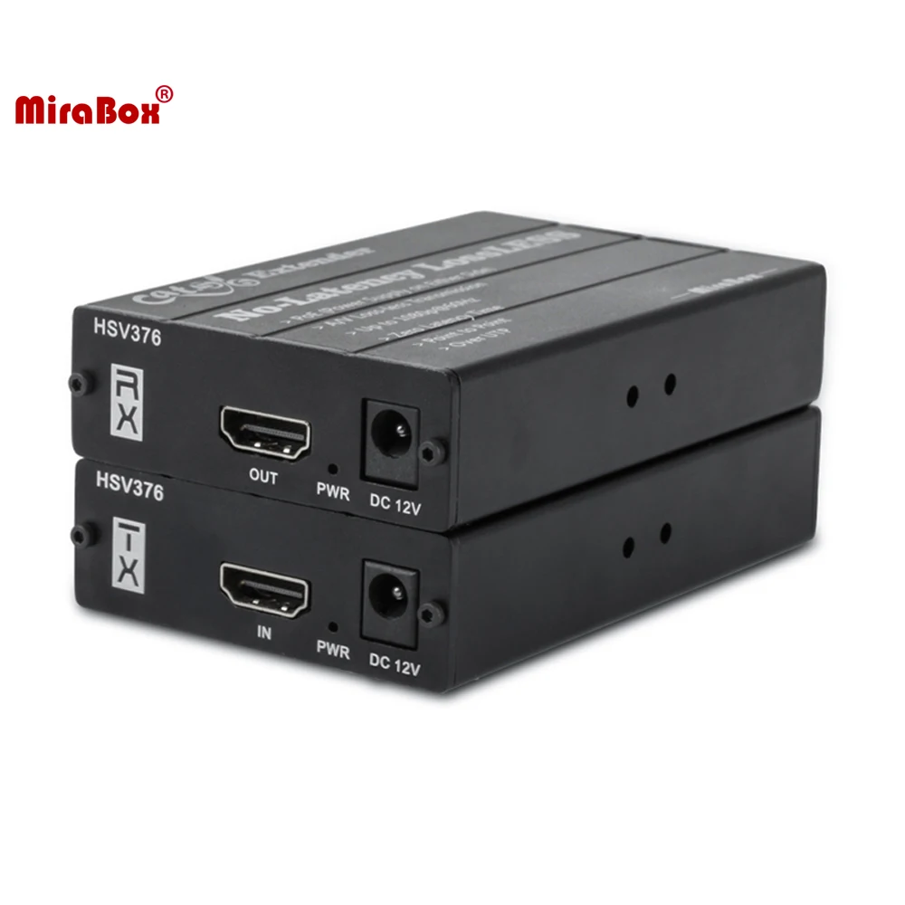 

MiraBox HSV376 1080P HD over Cat5e Cat6 HDMI-compatible UTP Extender 120m Lossless No Latency HD Cat5 Extender