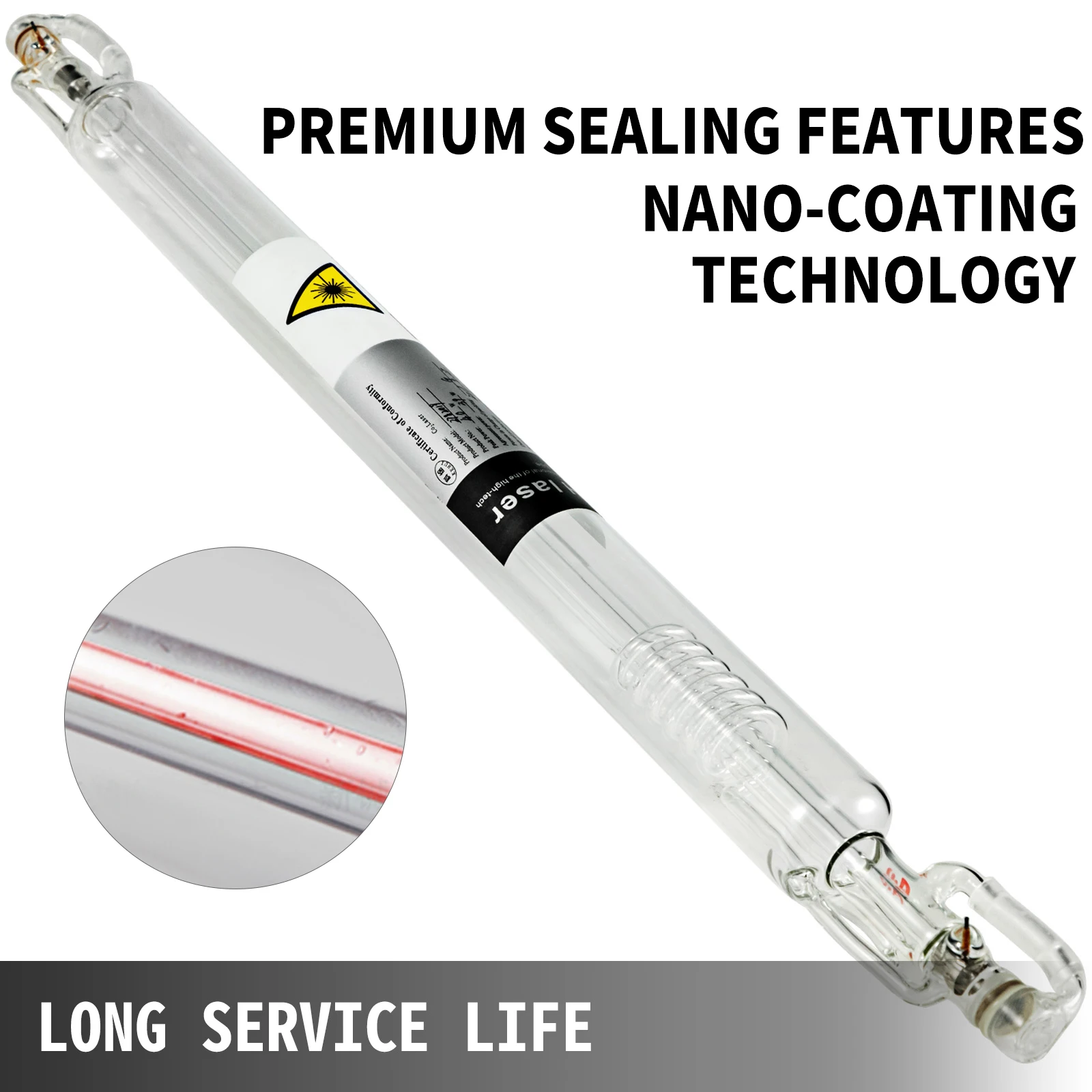 VEVOR 40W CO2 Laser Tube Stable Powerful 700mm Length Laser Engraver for Woodworking Laser Marking CNC Engraving Cutting Machine