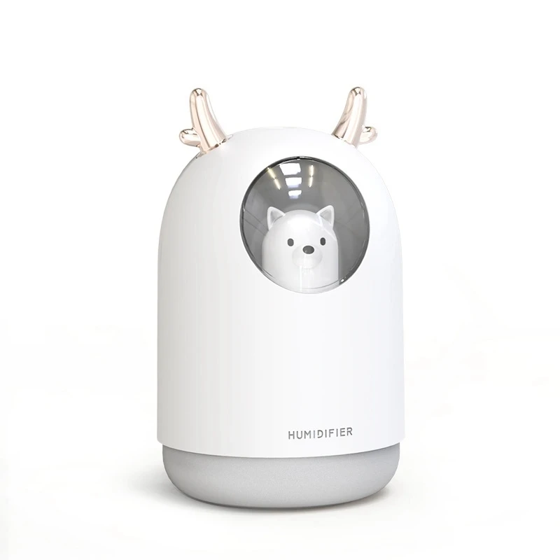 

Cool Mist USB Humidifier with Adjustable Mist Mode 300ml 7 Color LED Lights Changing Waterless Auto Shut-off For Bedroom Office