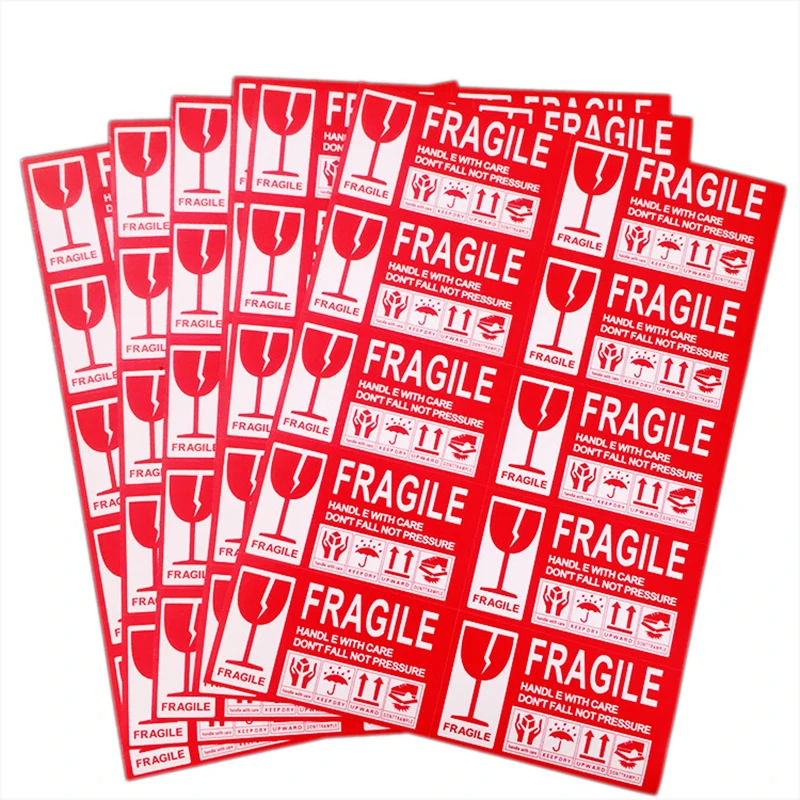 Étiquettes autocollantes Fragys Handle With Care, en papier, pour avion, décoration GT, 130x70mm, 50 pièces