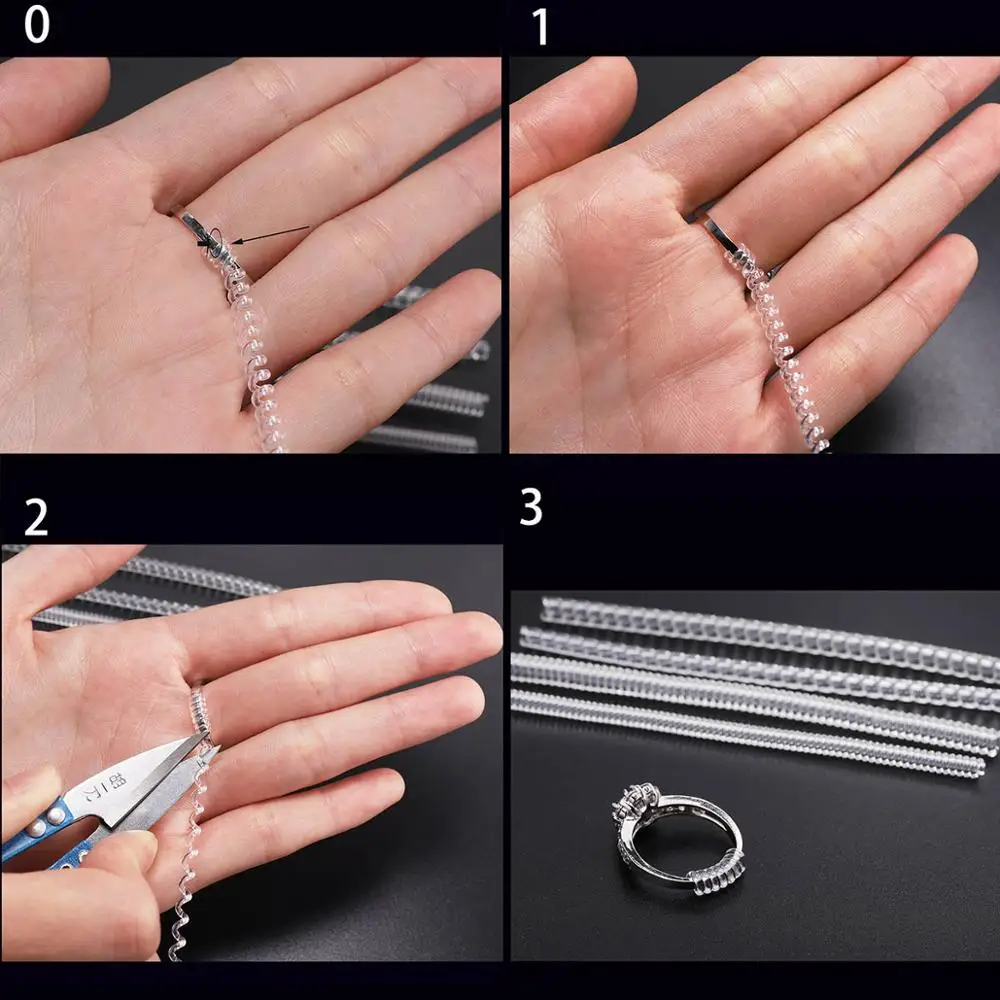 Red Spiral Ring Size Adjuster Tool, Jewelry Equipment, 4Pcs Lot