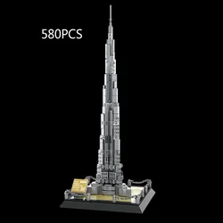 World Famous Architecture Micro Diamond Block Burj Khalifa Tower Dubai United Arab Emirates Model Building Brick Toy Nanobricks
