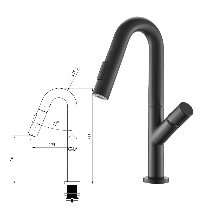 Popular Brass High Quality Pull out Bathroom Sink Faucet Cold hot water Bath Mixer Tap Newest Rotatable Copper Basin Faucet