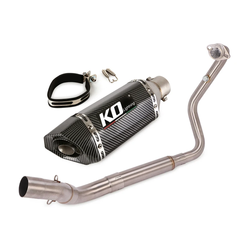 Escape Motorcycle Exhaust Front Link Tube And 51mm Vent Pipe Aluminum Exhaust System For  Zontes ZT310R 310T 310X