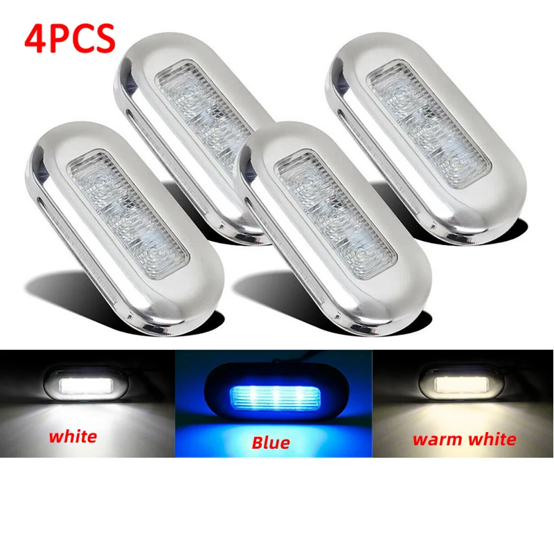 1/4Pcs Boat Light 3/6/27 LED 12V Stair Deck Side Marker Light Turn Signal Lighting Indicator Marine Boat Accessories Tail Lights