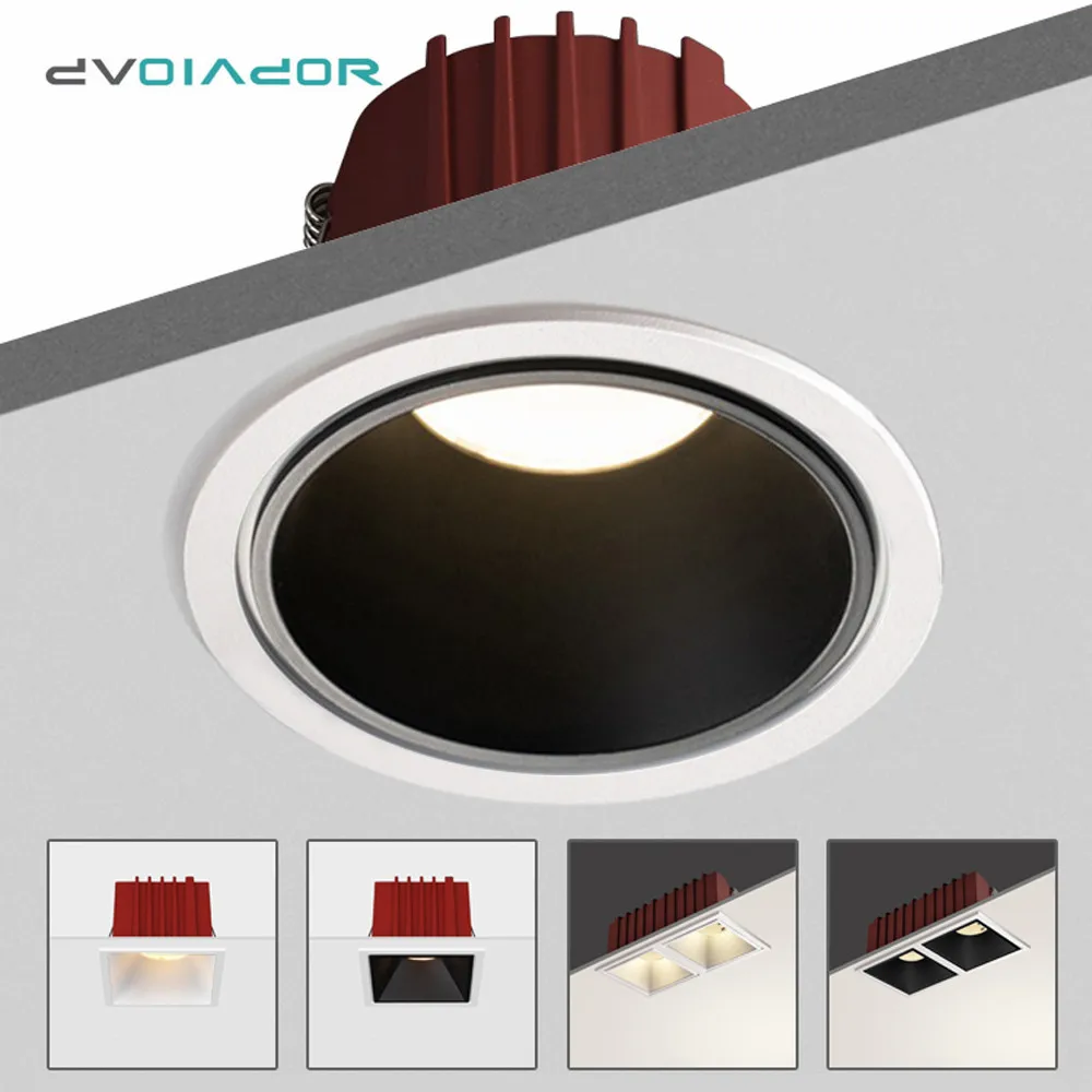 aluminio embutido led teto downlight elegante quarto downlight square e round lamp spot de alta qualidade 7w 12w 01