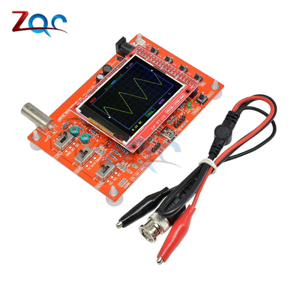 Imagem -05 - Osciloscópio com Tela Lcd Tft de 2.4 Polegadas Montado com Clipe de Jacaré Fio de Sonda Acrílico Faça Você Mesmo Capa Escudo para Dso138