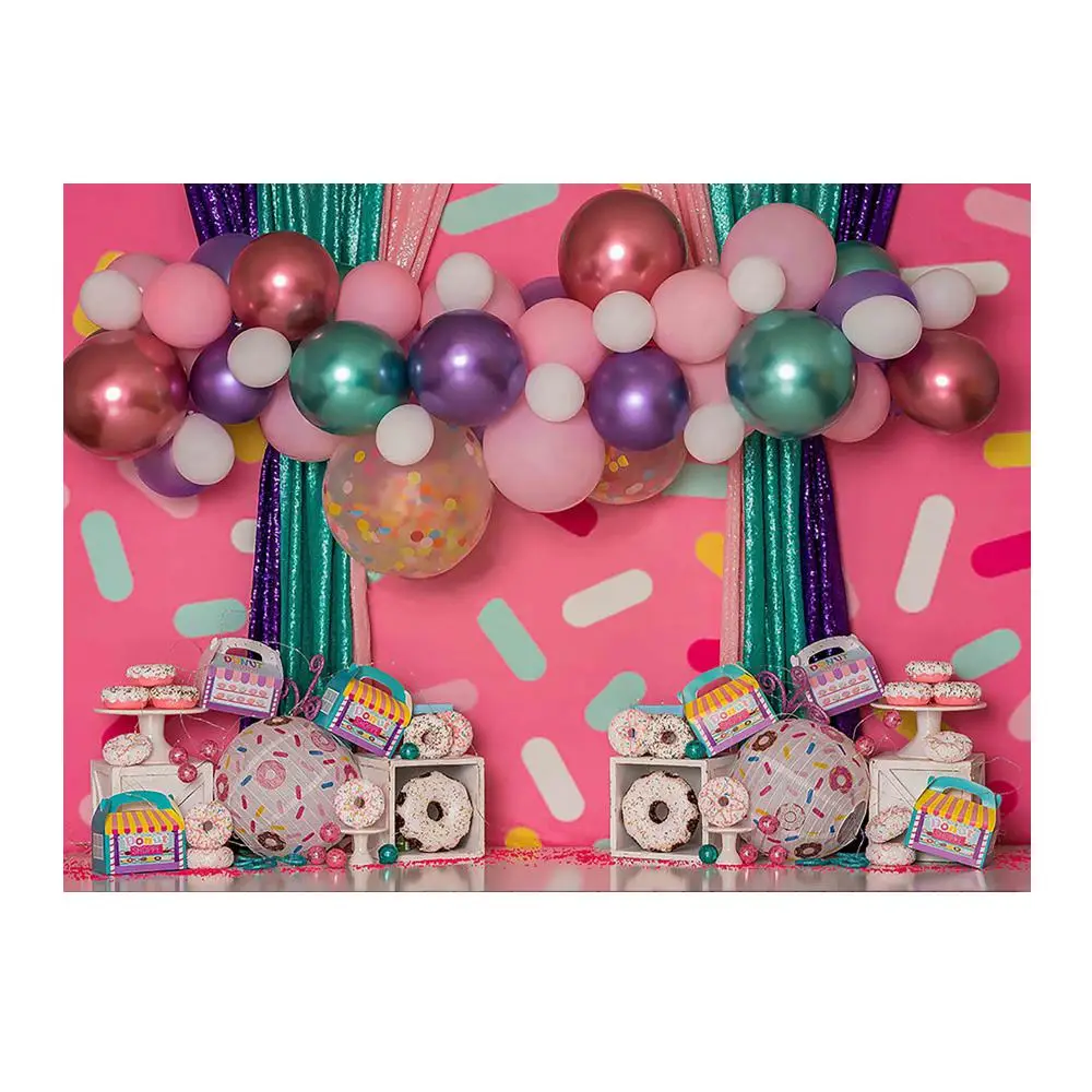 Mocsicka الكعك الاطفال 1st عيد ميلاد خلفيات للتصوير الفوتوغرافي كعكة سحق الطفل صورة تبادل لاطلاق النار الدعائم الوردي كشك الاستوديو الخلفية